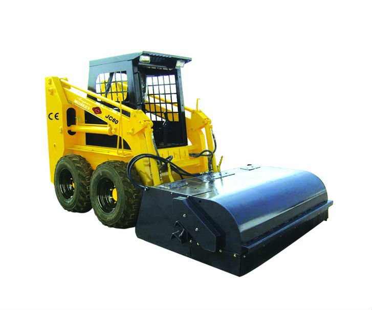 skid loader with sweeper